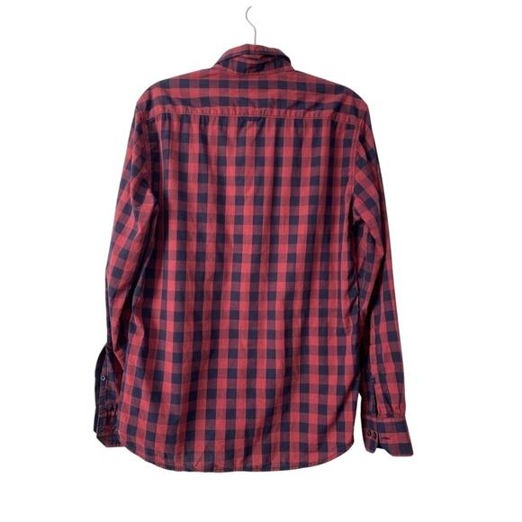 Parx Slim Red/Blue Plaid Checkered Long Sleeve Button Down Shirt Size 39CM, SM - Picture 2 of 8